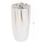 White Ceramic Abstract Ribbed Dimensional Folded Vase with Compact Wavy Rim